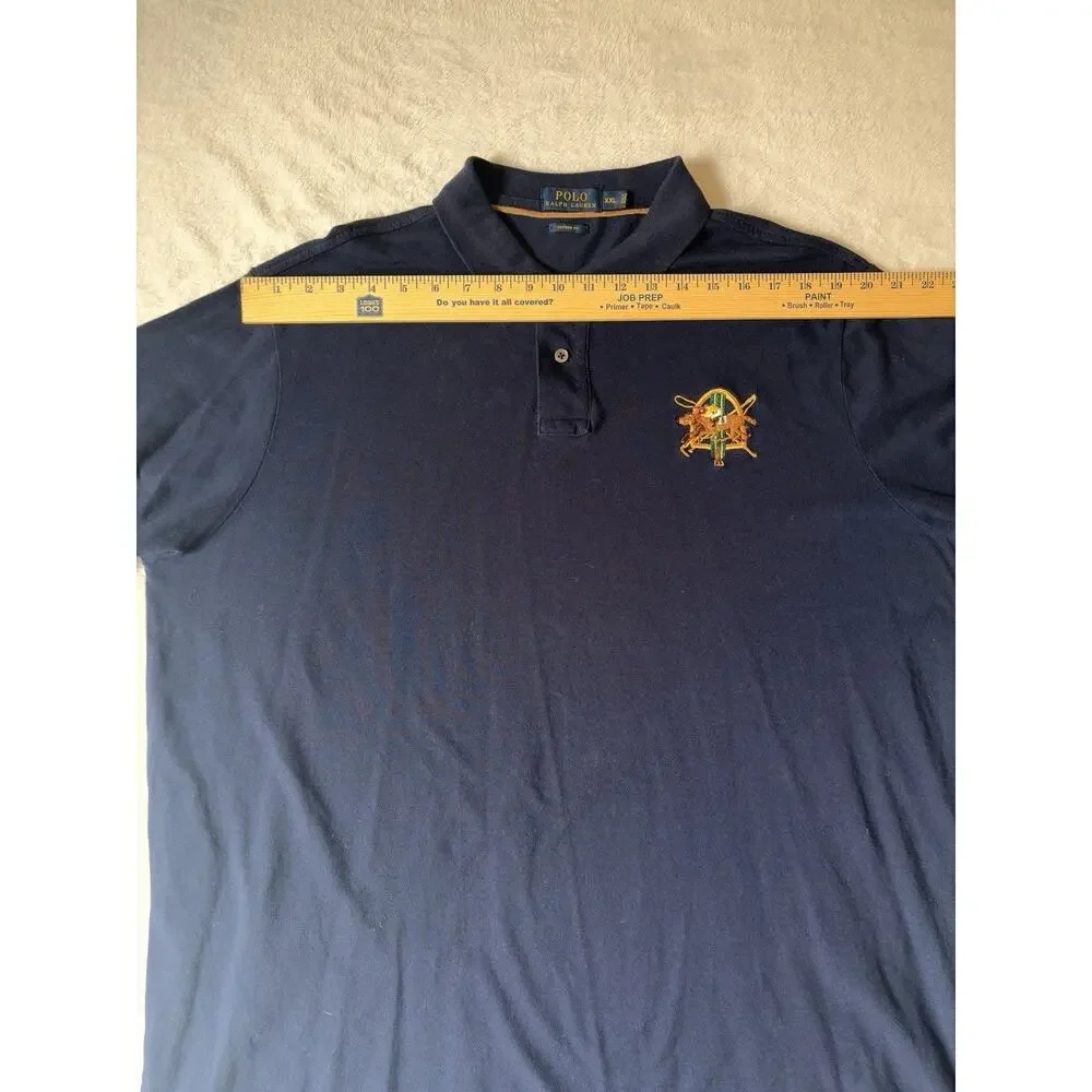Polo Ralph Lauren Size XXL Custom Fit Blue Polo Shirt Crest